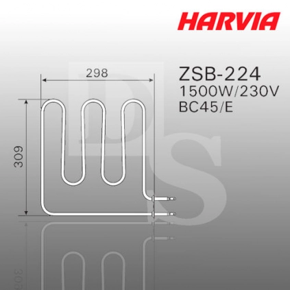 1Тэн для печей Harvia ZSB-224 1500 Вт/230 В
