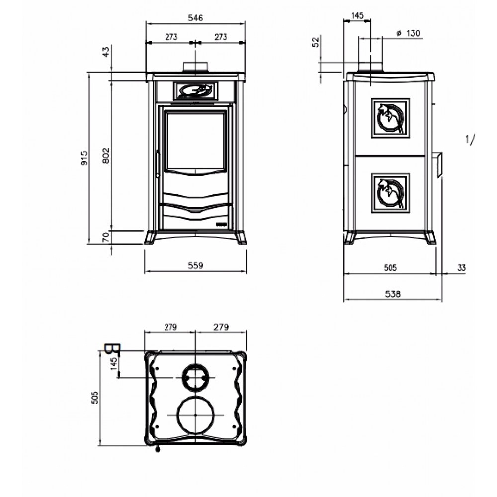1Отопительно варочная печь La Nordica TermoRossella Plus D.S.A