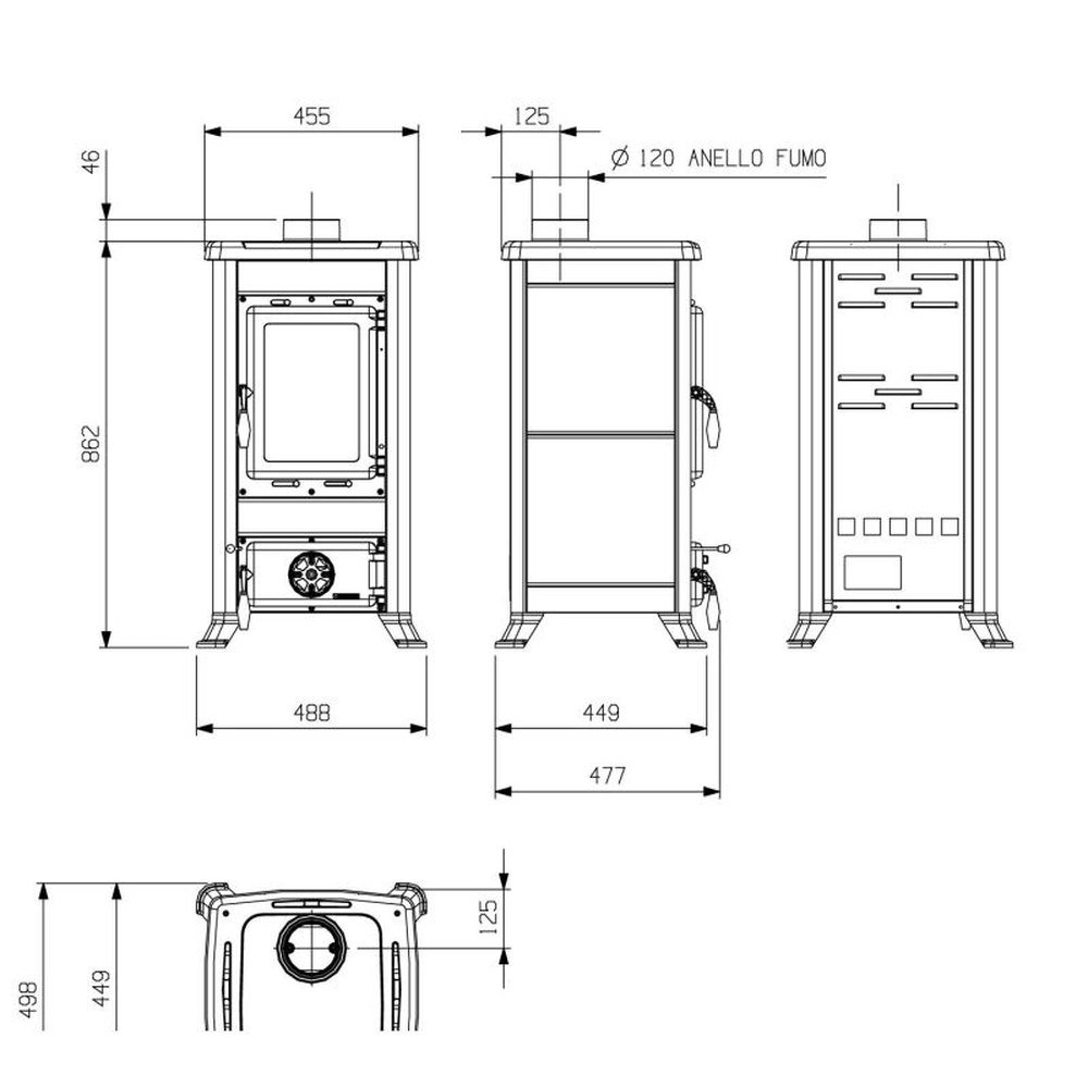 1Отопительно варочная печь La Nordica Fulvia