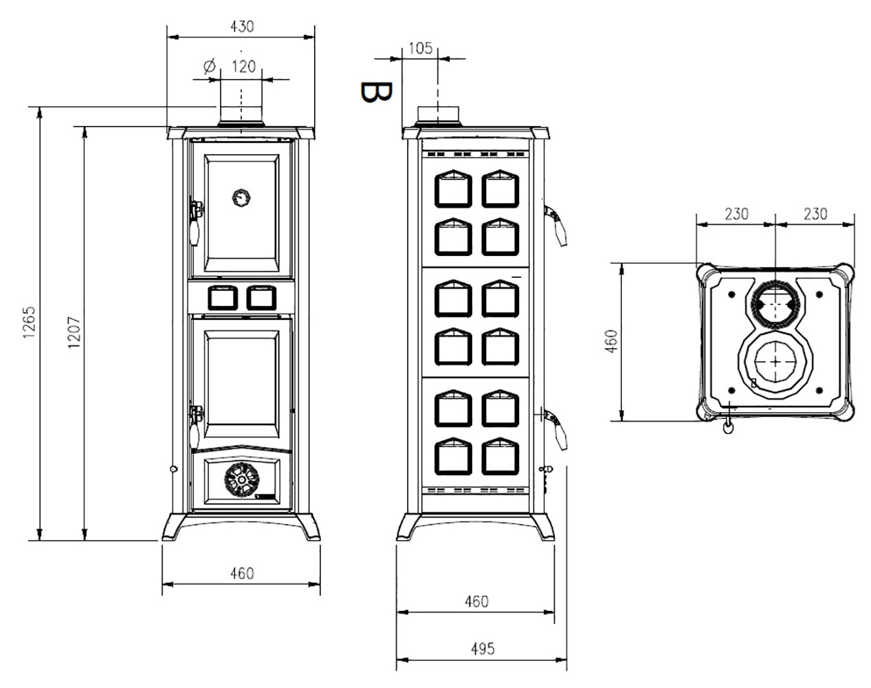1Отопительно варочная печь La Nordica Gemma Forno