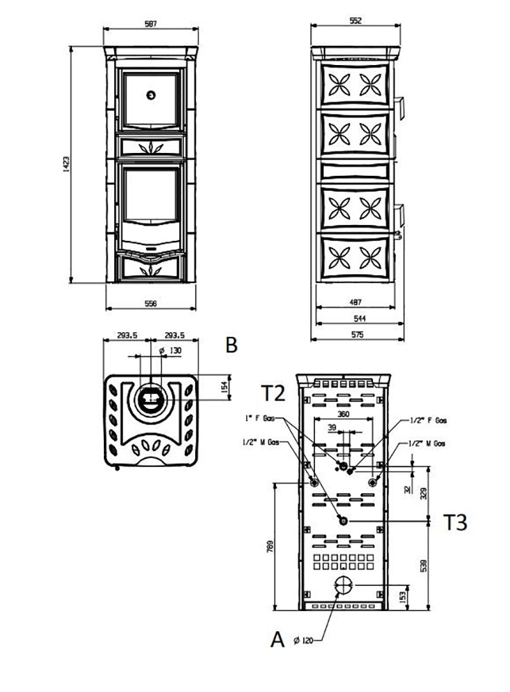 1Отопительно варочная печь La Nordica TermoRossella Plus Forno D.S.A