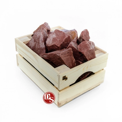 Камни Малиновый кварцит, колотый 20 кг. для печи в сауну, баню Петрозаводск