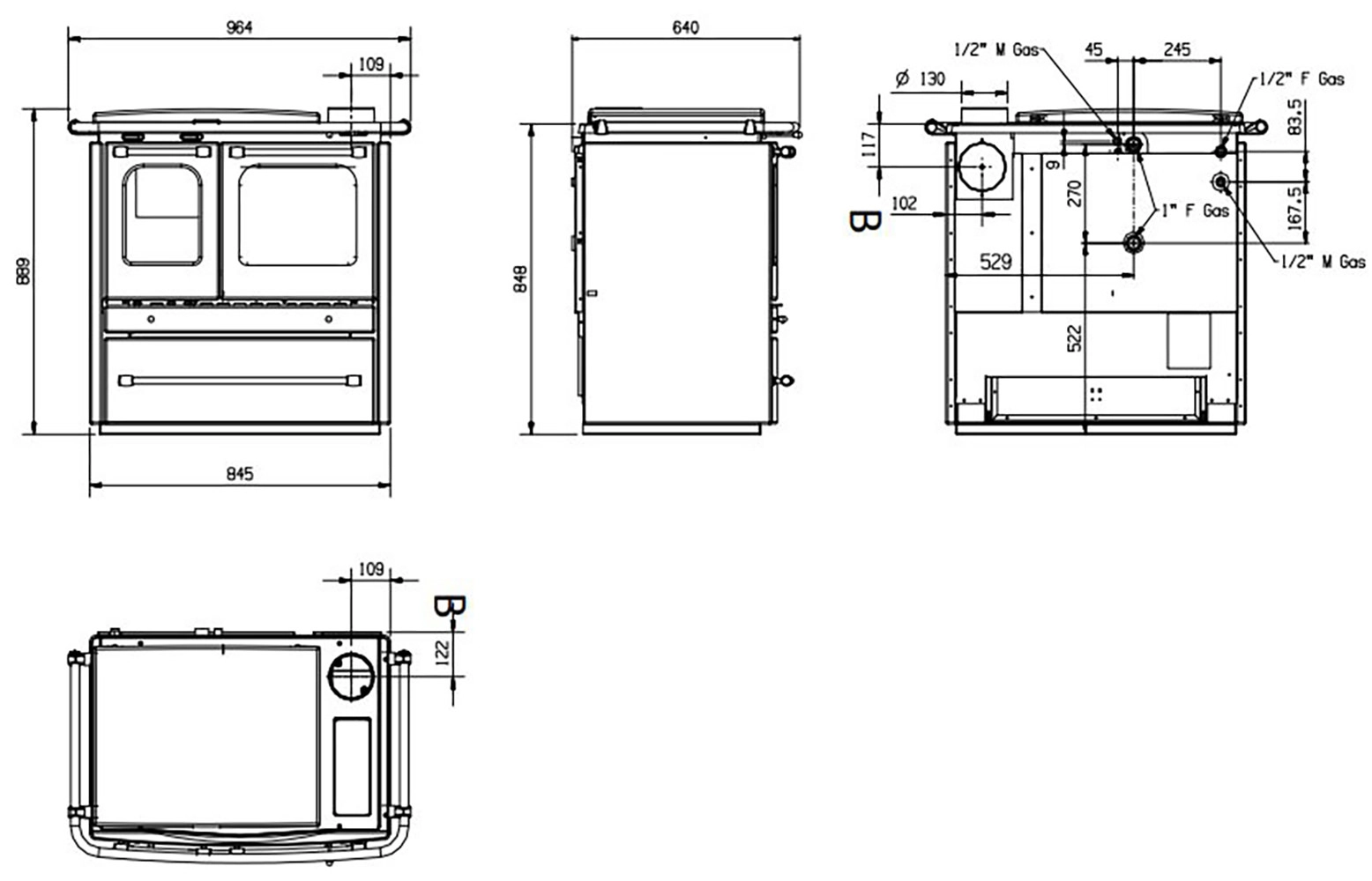 1Отопительно-варочная печь La Nordica TermoSovrana D.S.A