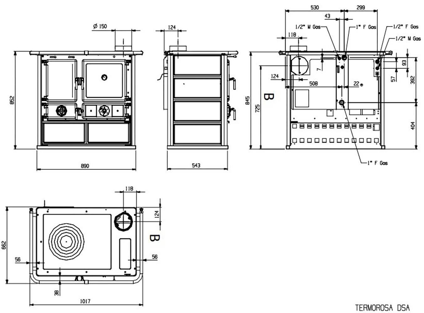 1Отопительно-варочная печь La Nordica TermoRosa D.S.A