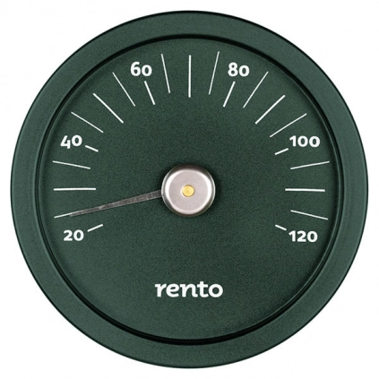 Термометр алюминевый круглый для сауны Rento Tammer-Tukku, цвет малахит