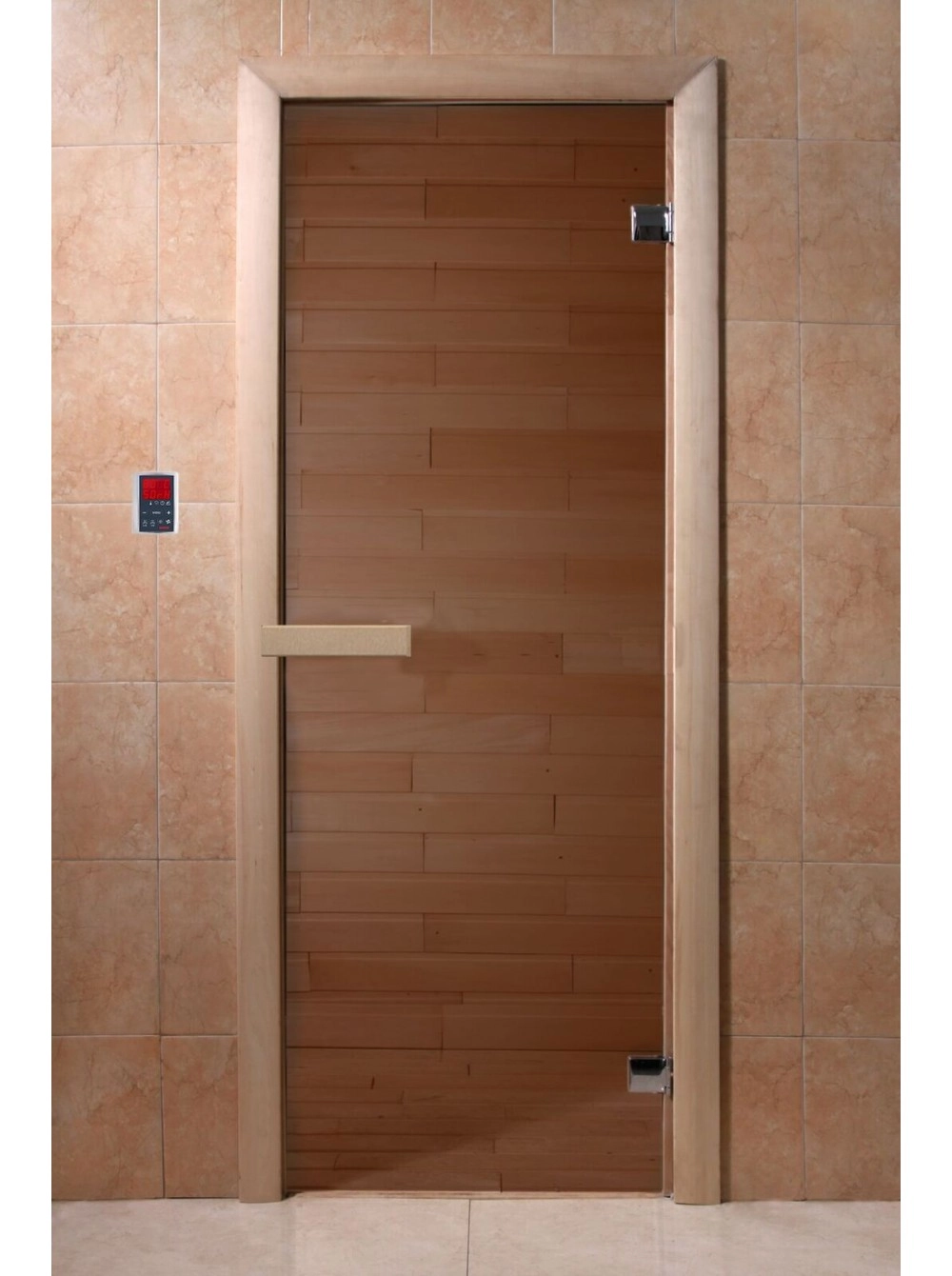 Дверь для сауны DoorWood 1900x700 (Бронза, 6 мм., 2 петли)
