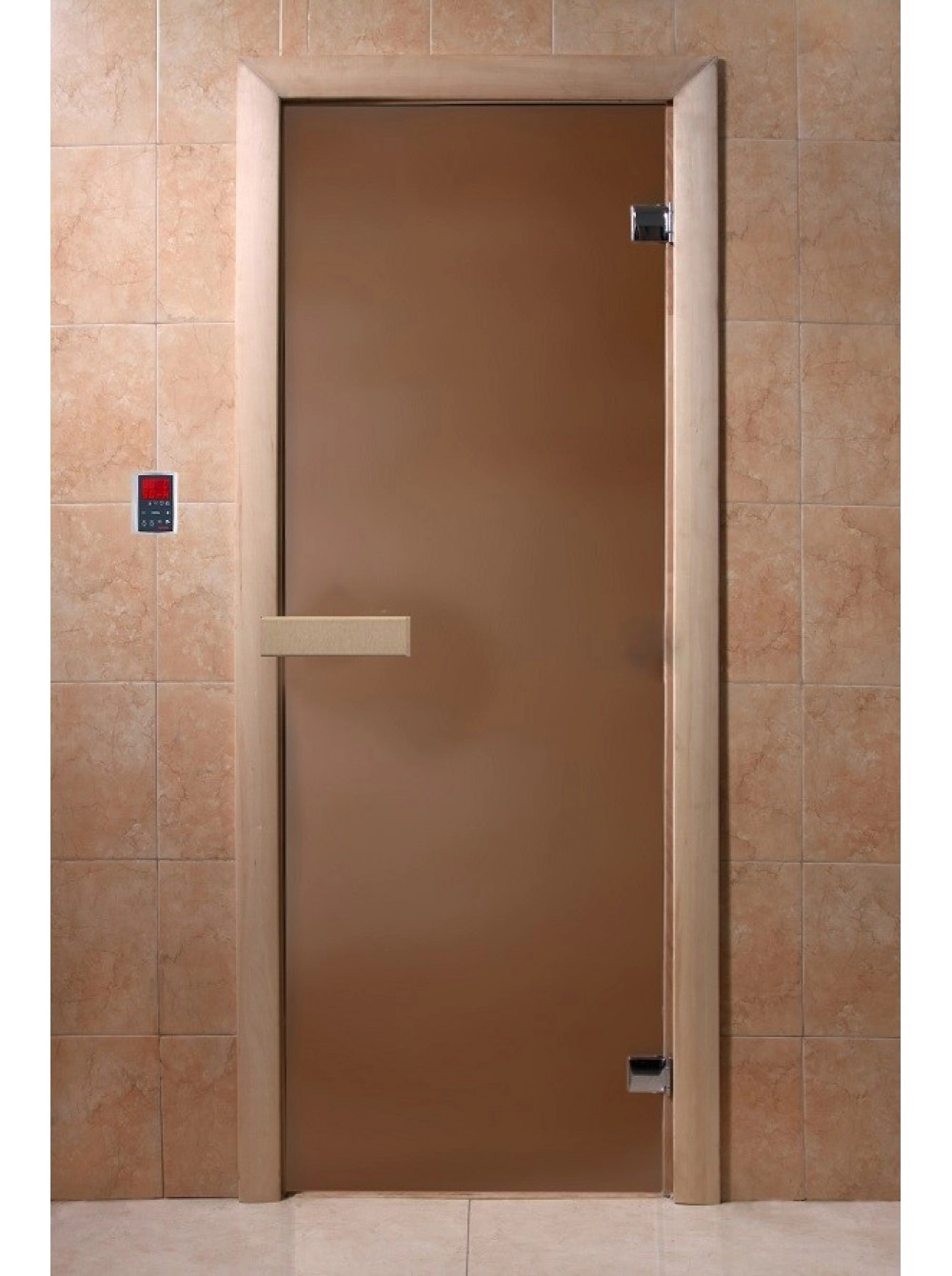 Дверь для сауны DoorWood 1900x700 (Бронза матовая, 6 мм., 2 петли)