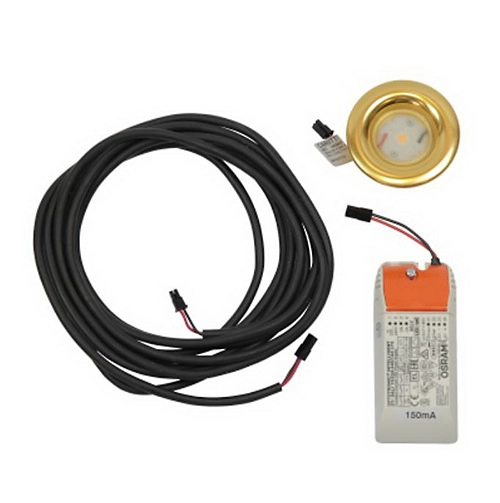 Светильник в хаммам, для паровой Cariitti Neo (1545243, золото, IP67, 5Вт/150mA, с блоком питания и кабелем 5 м.)