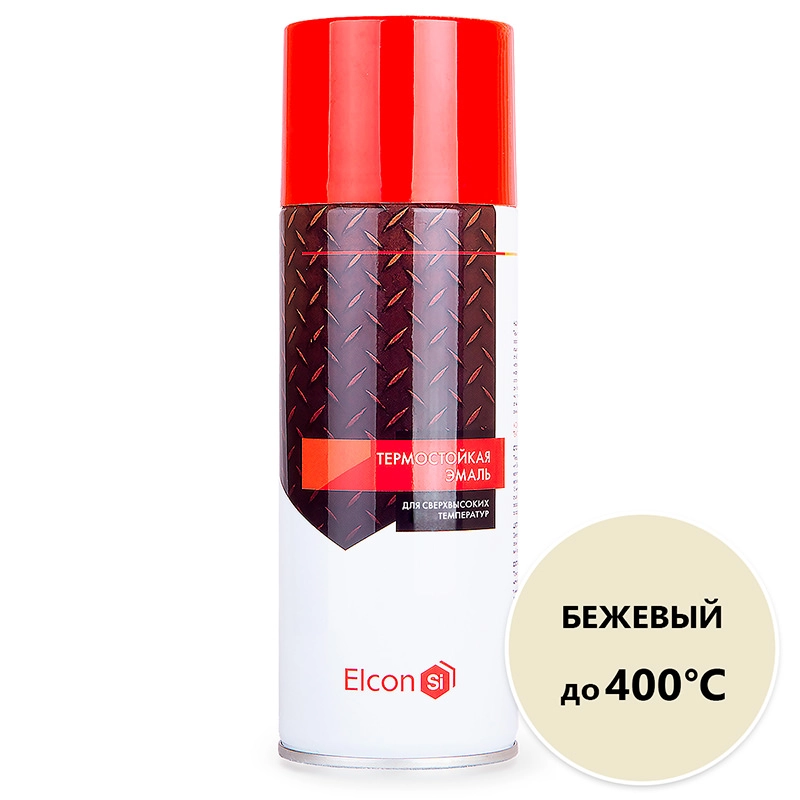 Краска аэрозольная, термостойкая Elcon, цвет бежевый, 0,27 кг., 400+