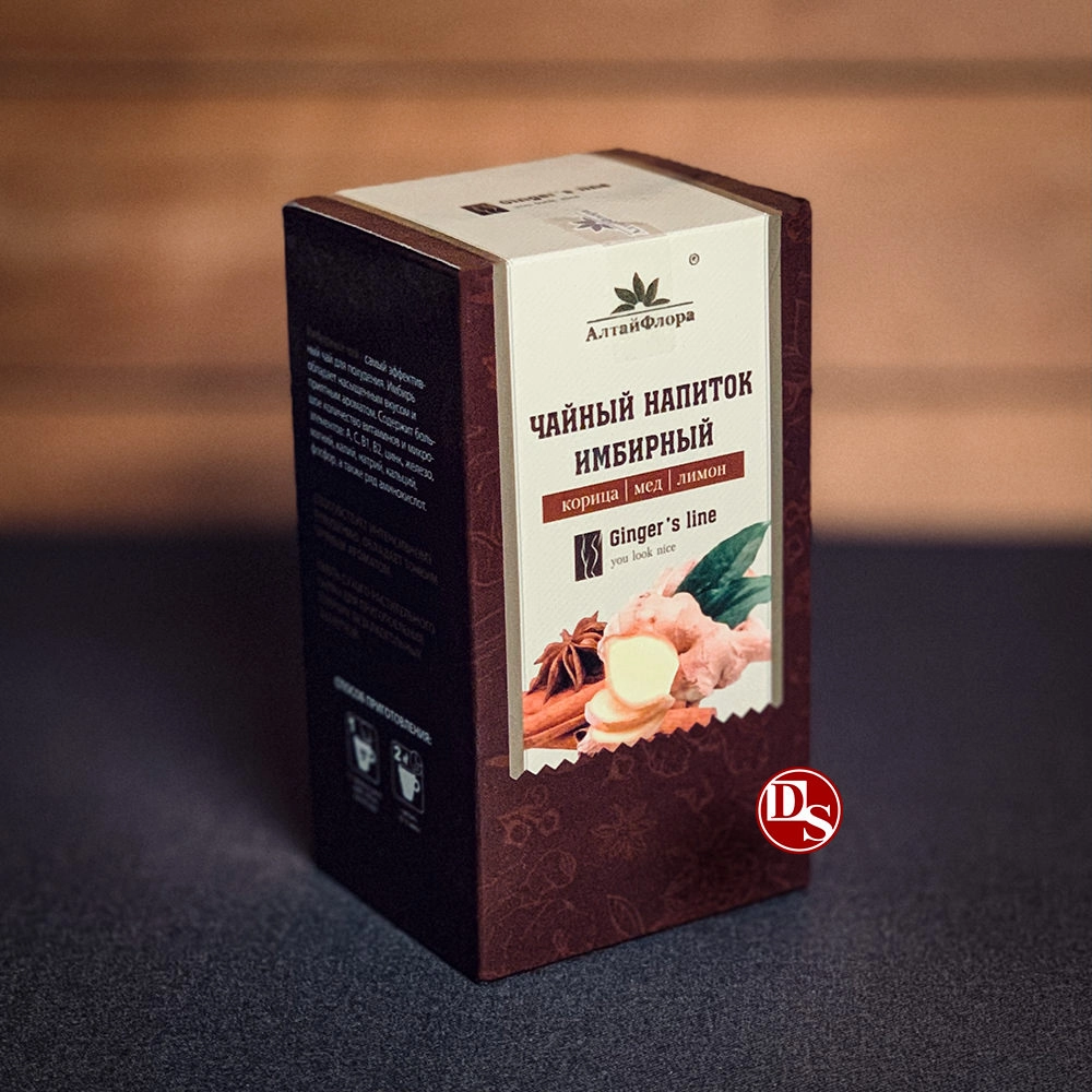 Чайный напиток "АЛТАЙФЛОРА" имбирный с корицей, медом и лимоном 30 г. Зеленый алтай