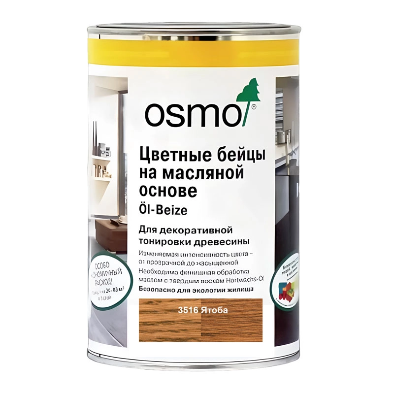 Цветной бейц на масляной основе Osmo 3516 Ol Beize Ятоба 1000 мл.