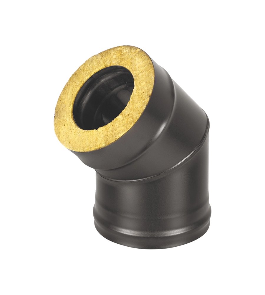 Сэндвич-колено Black (AISI430/0,8 мм.) 45* 2 секции D120х200 Везувий