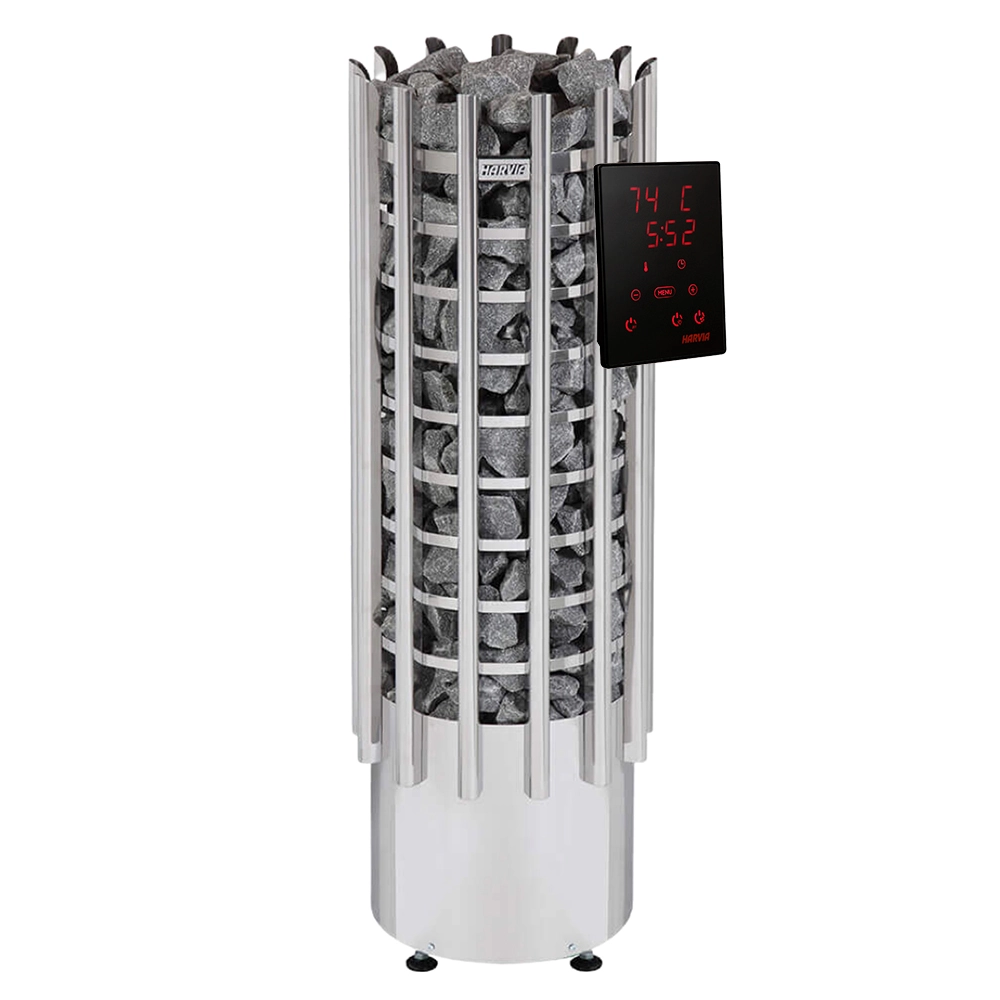 Печь Harvia Glow TRT70XE Steel (Блок управления в комплекте)