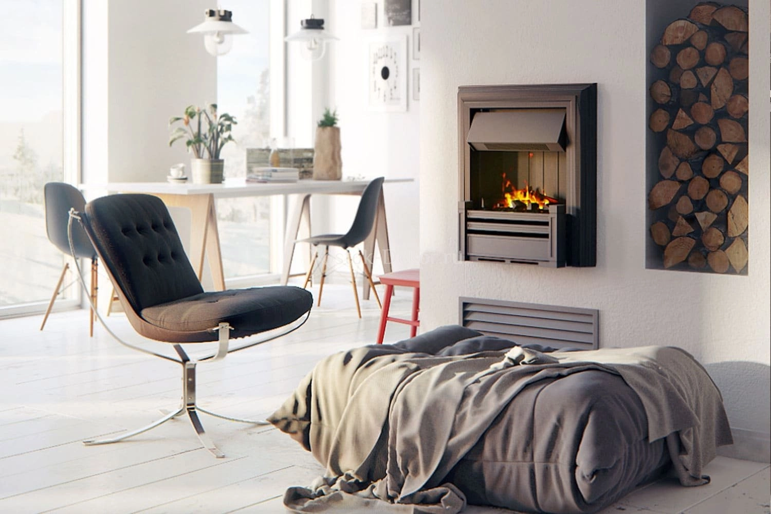1Очаг Brookline Black Dimplex