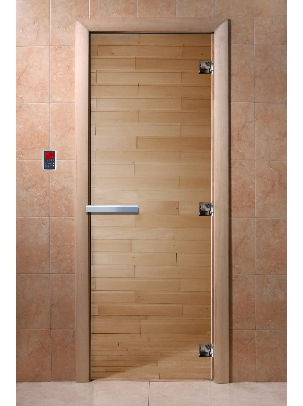 Дверь DoorWood 8x19 (Прозрачное,  коробка из лиственных пород, петли (3 шт.))