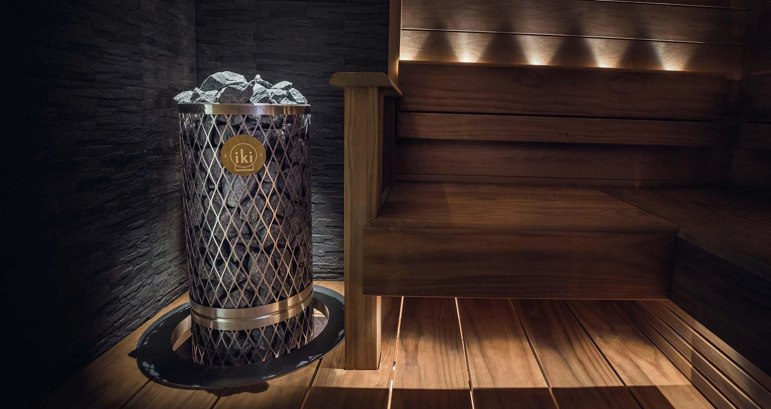 1Печь для сауны IKI Pillar 9,0 кВт (150 кг. камней)