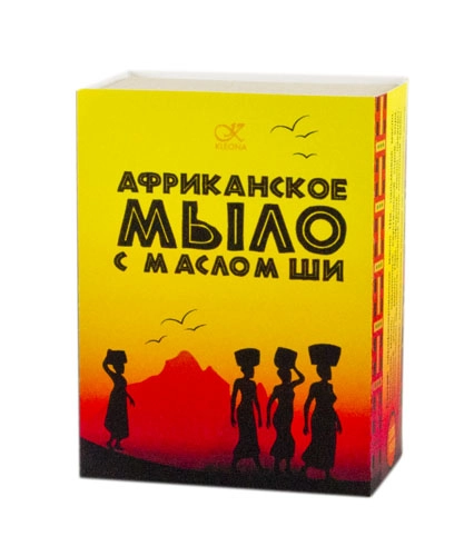 Экзотическое черное мыло "Африканское" с маслом Ши, 120 г/ Kleona
