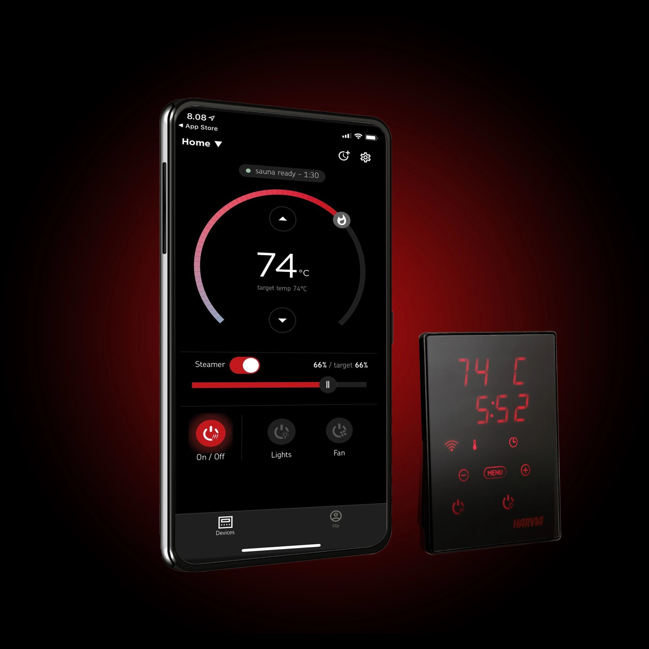 1Электрическая печь Harvia Spirit SP90XW Black (Пульт утправления Xenio CX170WiFi, дверной контактор в комплекте)