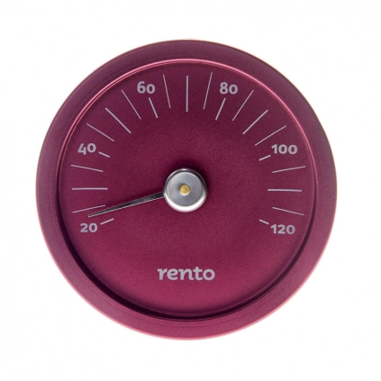 Термометр алюминевый круглый для сауны Rento Tammer-Tukku, цвет клюква