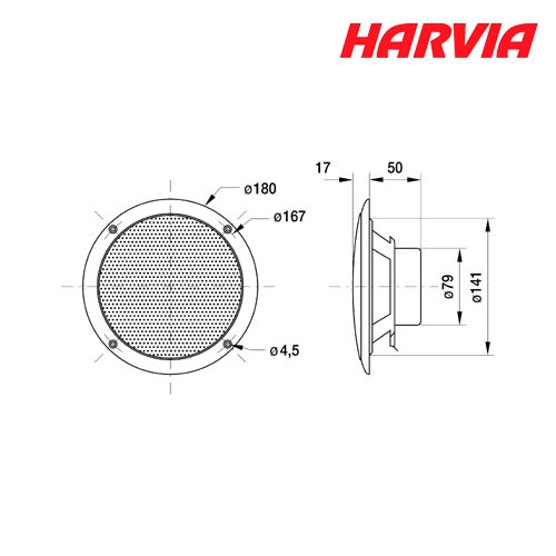 Громкоговоритель Harvia Visaton White SACK08016 для сауны, бани
