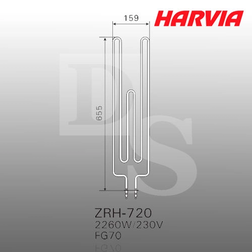 1Тэн для печей Harvia ZRH-720 2260 Вт/230 В