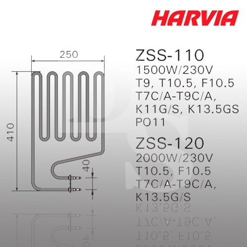 1Тэн Harvia ZSS-110 1500 Вт/230В