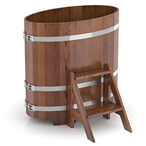 Купель из лиственницы в баню, сауну BentWood (0,59х1,06хh=1,0) морёная