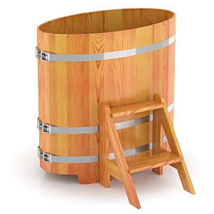 Купель из лиственницы в баню, сауну BentWood (0,59х1,06хh=1,0) натуральная