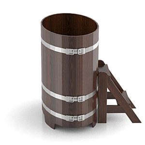 Купель из дуба в баню, сауну BentWood (0,59х1,06хh=1,0) морёная