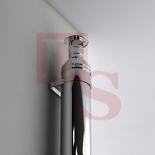 1Утепленный дымоход (Сендвич труба) НУ 01 120/220, L=500 mm, S=1,0/0,6 mm. Балтвент (Элемент дымоходной системы, для печей, каминов)
