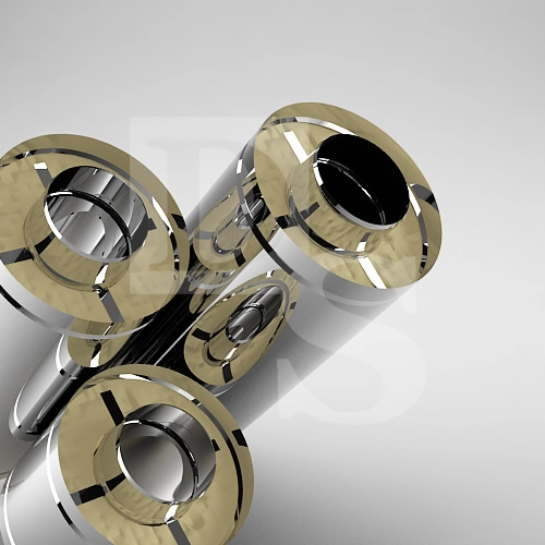 1Утепленный дымоход (Сендвич труба) НУ 01 120/220, L=500 mm, S=1,0/0,6 mm. Балтвент (Элемент дымоходной системы, для печей, каминов)