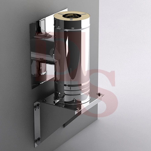 1Тройник двухконтурный НУТ87, D120/220, S=1/0,6 mm. Балтвент (Элемент дымоходной системы, для печей, каминов)